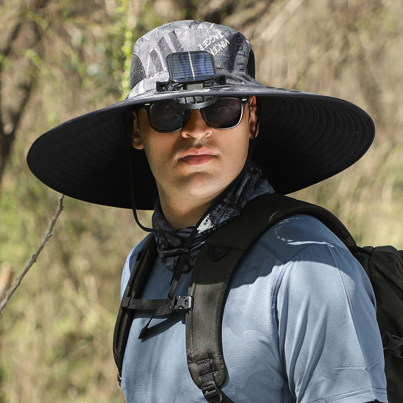 Solar Fan Cap Sunhat Wide Brim Hats Caps Fashion Accessories Sunbonnet Solar Energy Power Sun Protection Cooling Unisex Multiple Fans