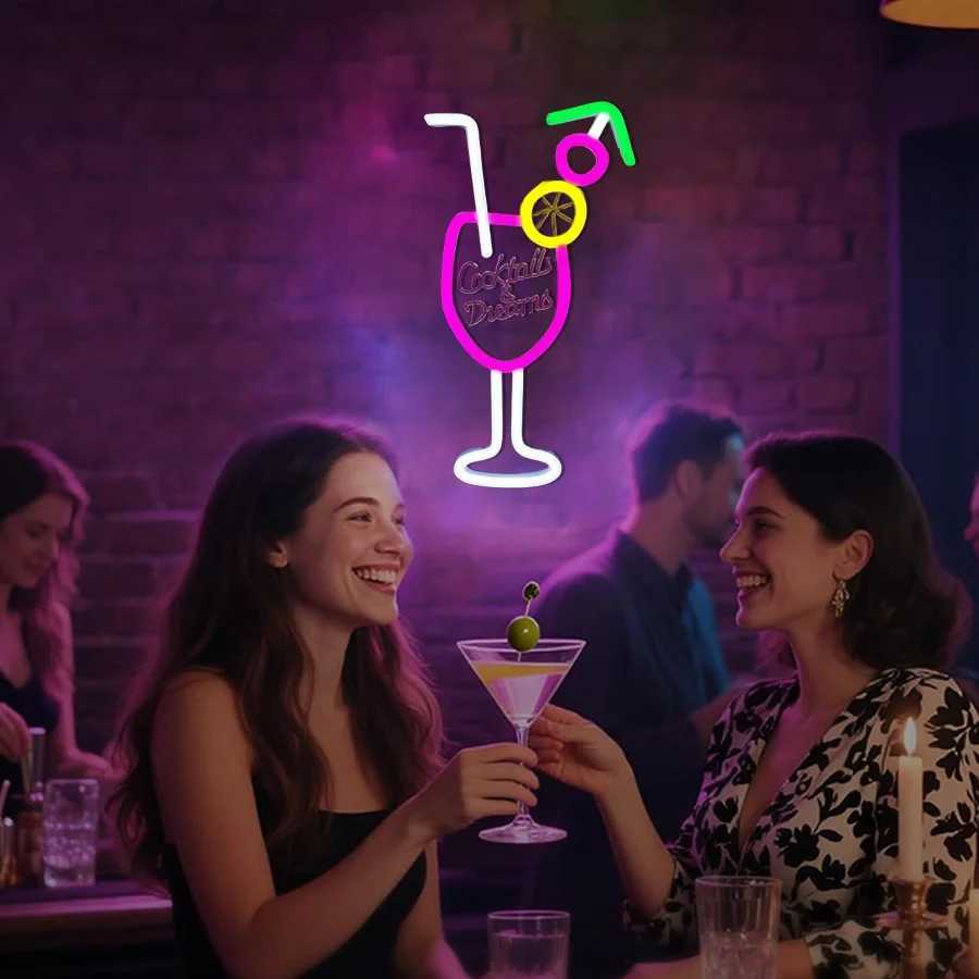 Cocktails Dreams Neon Sign For Wall Decor LED Neon Light For Beer Decor Party Cocktails Bar Pub Night Club Man Cave Decor XJ250626