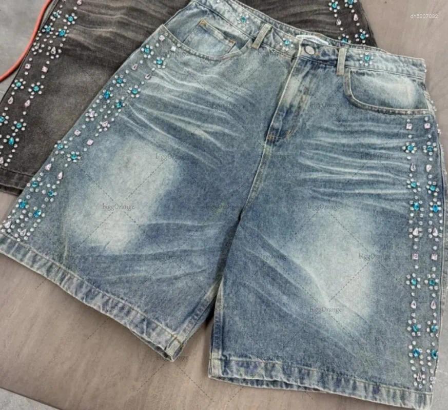 Mens Pants American High Street Fashion Clothing Hip-hop Casual Loose Jeans Men Harajuku Retro Y2K Straight Shorts Women