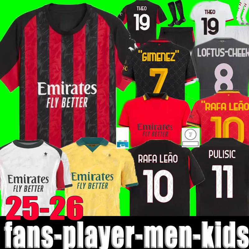24 25 26 AC GIMENEZ PULISIC RAFA LEAO 125-Year Anniversary soccer jerseys 24 25 Fourth AC Milanjersey JOAO GIROUD MORATA football shirt THEO Men Kids Kit uniforms 11111