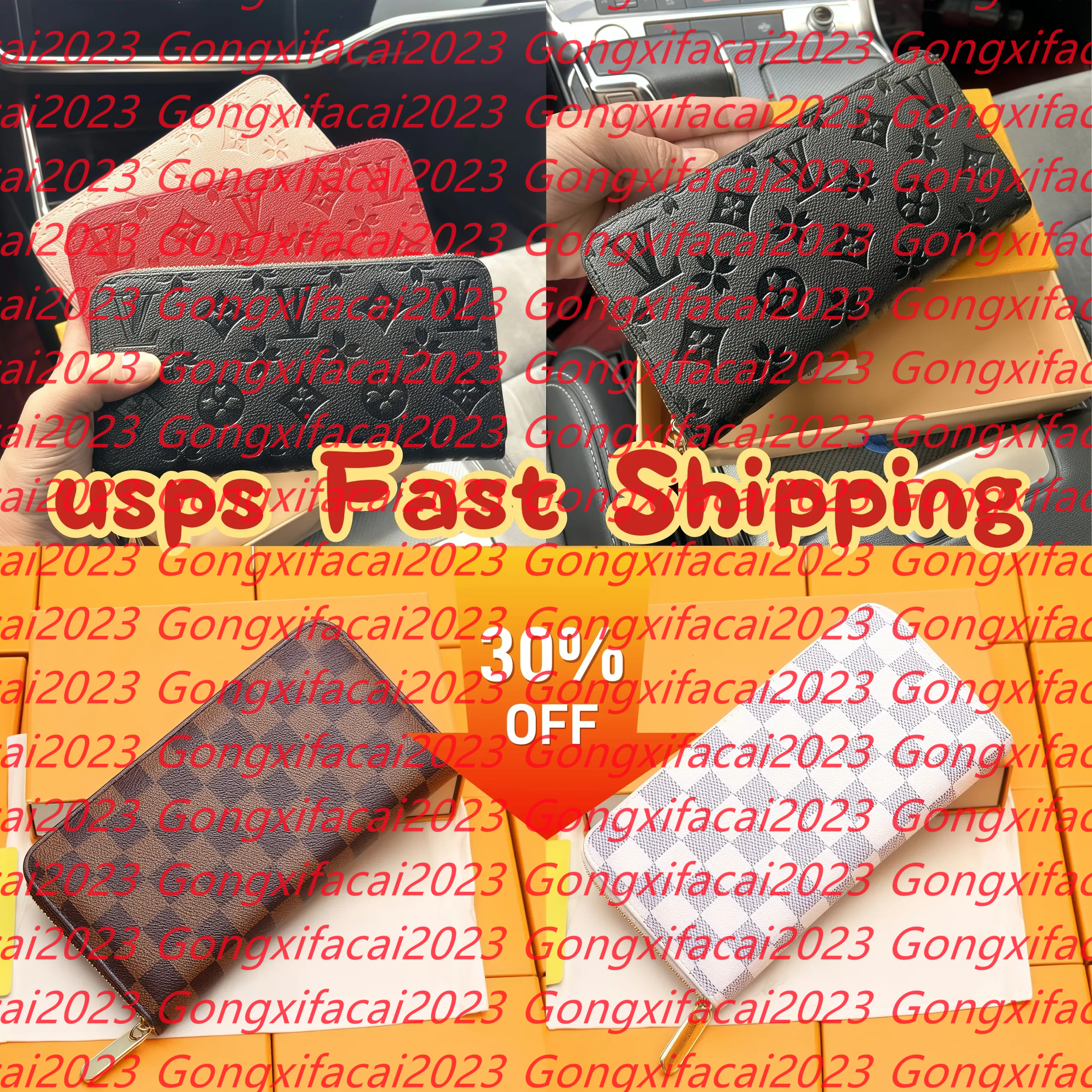 10A New Wholesale Fashion Luxury Designer wallets Long style Single Zipper ORGANIZER Men Women Leather Wallet Lady purse card holder 60017 With Box and dust bags