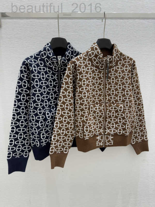 Women's Sweaters designer HE 25 Early Autumn New Style Pig Nose Stand Collar Reversible MPSL