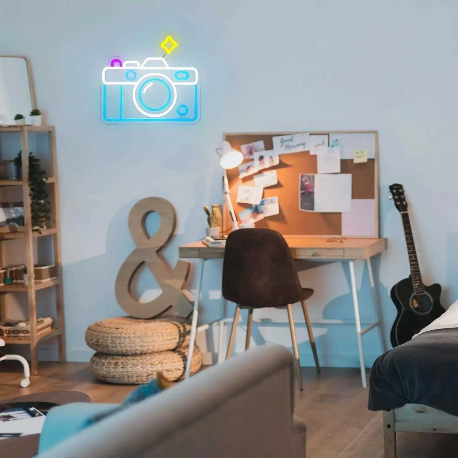 Photography camera neon lights LED neon lights photography room neon signs as wall decor bedroom family boy girl room decoration XJ250626