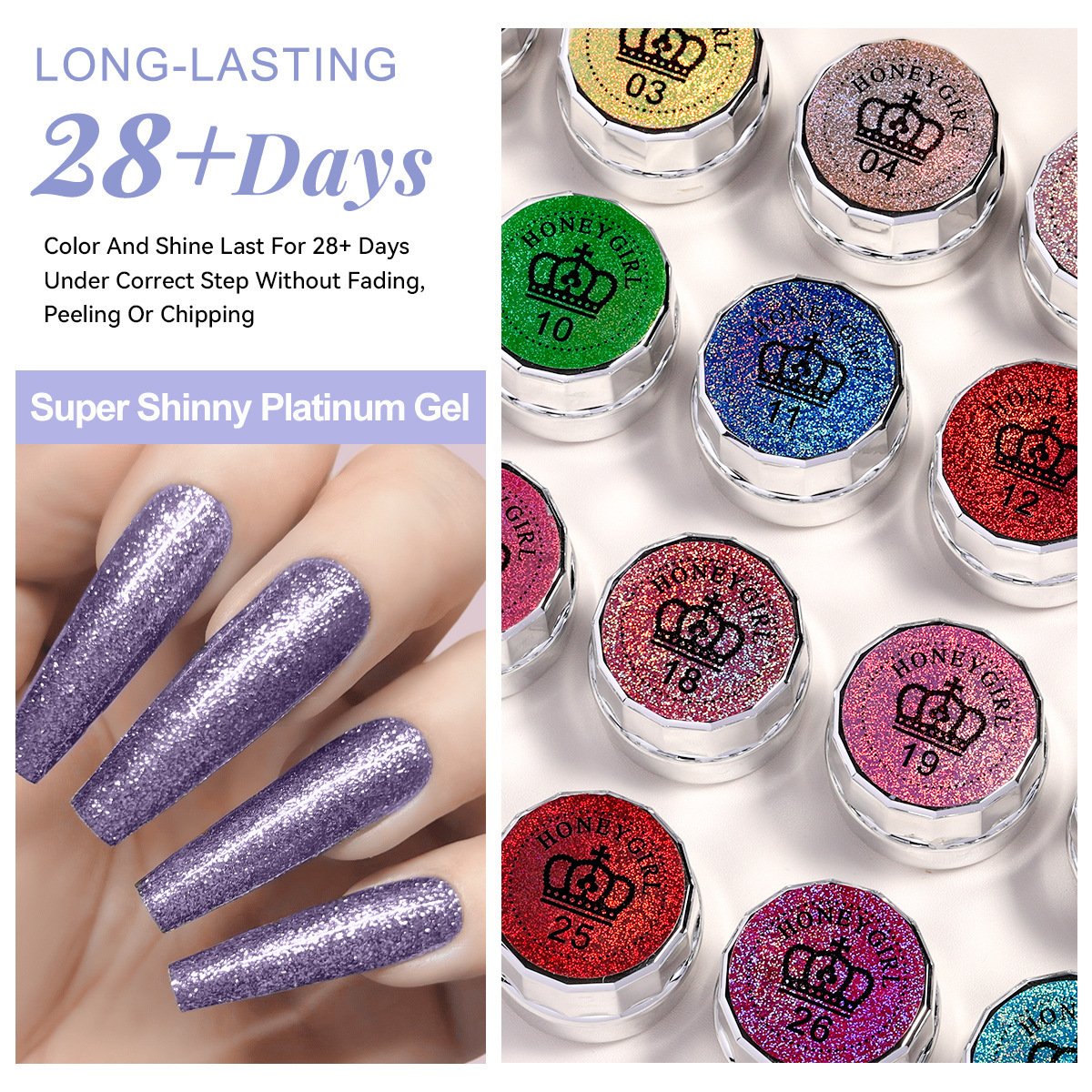 Solid Color Flash Glitter Shards Pull Line Drawing Long-lasting Nail Gel for Nail Salon Use 250418