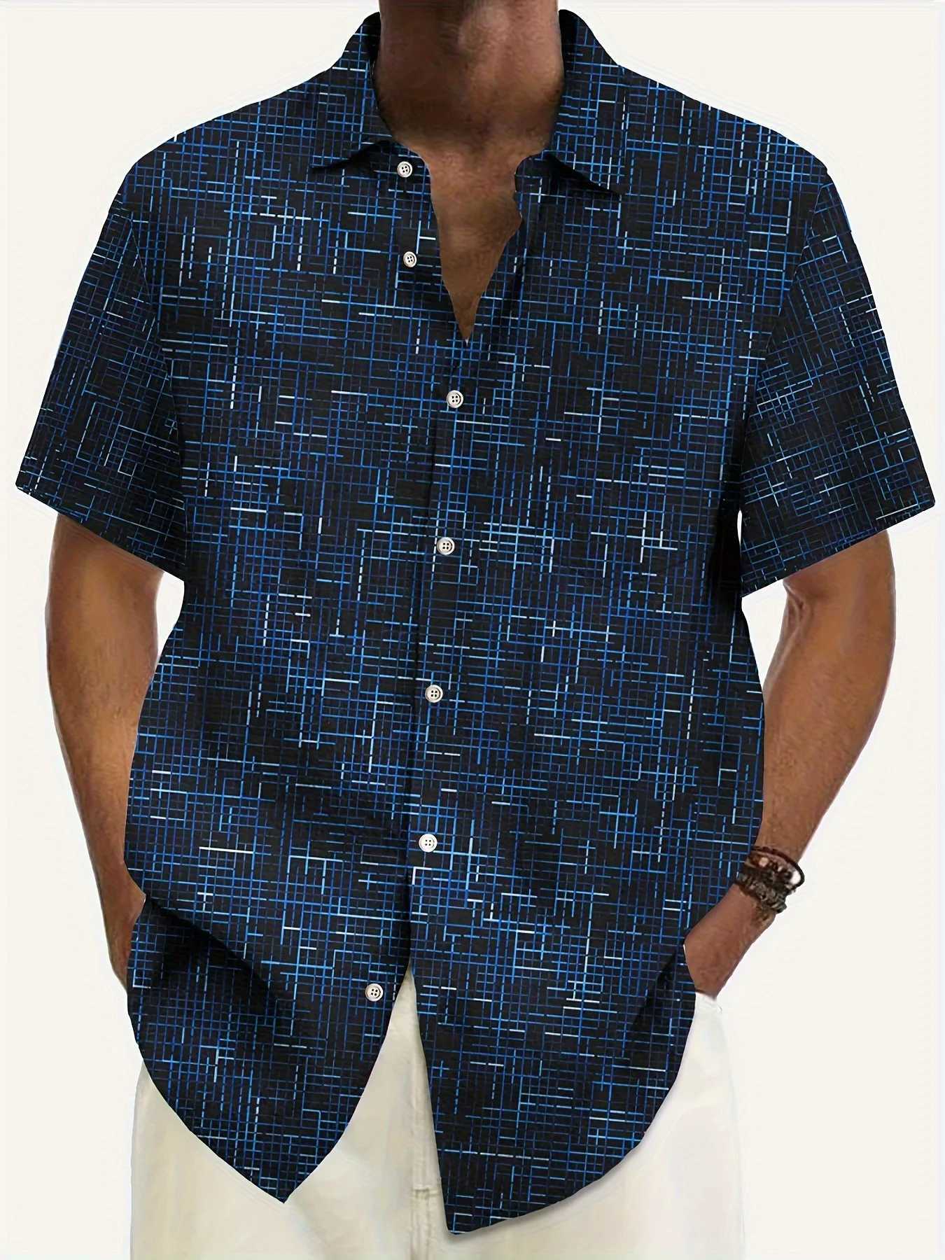 Hawaiian Fun Shirt Men 3D Printed Summer Loose Hawaiian Beach Top Casual Short-sleeved Lapel Shirt Street Mens Clothing W250627