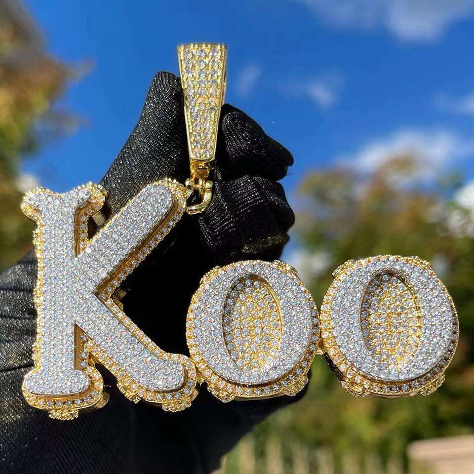 Custom Hip Hop Jewelry Pass Ice Out VVS Moissanite Diamond 925 Silver Letter Manufacturer Pendant for Men