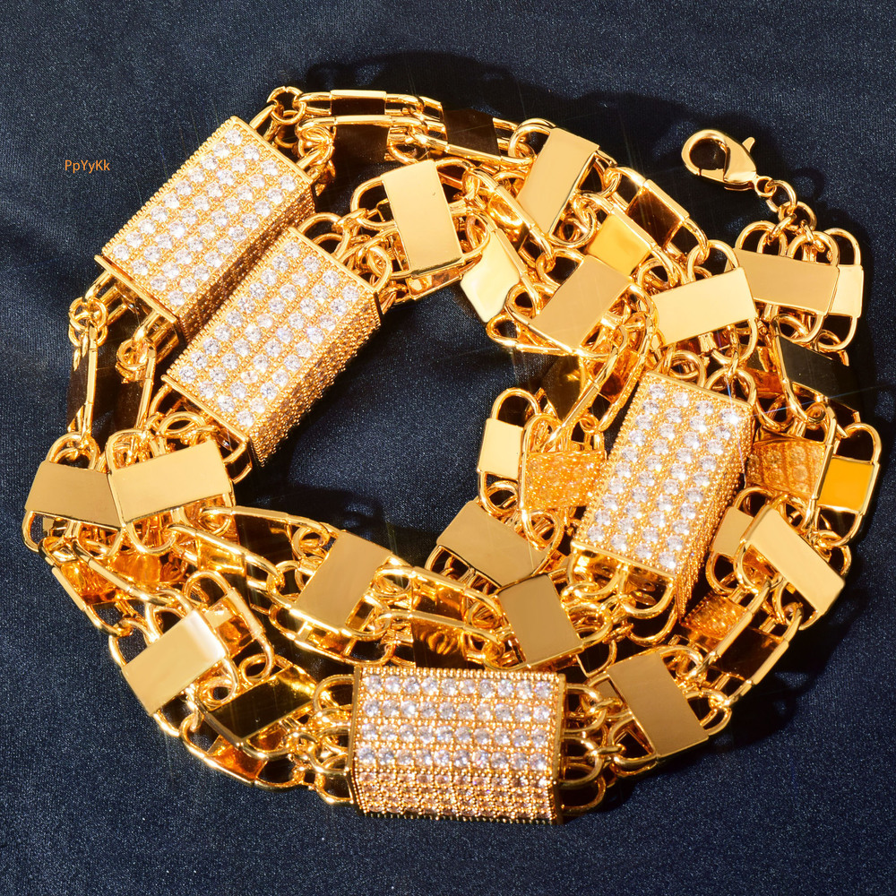 New Release Luxury VVS Moissanite Iced Out Hip Hop Square Box Chain Multi-Size High-Quality Statement Jewelry Passes the Diamond Tester