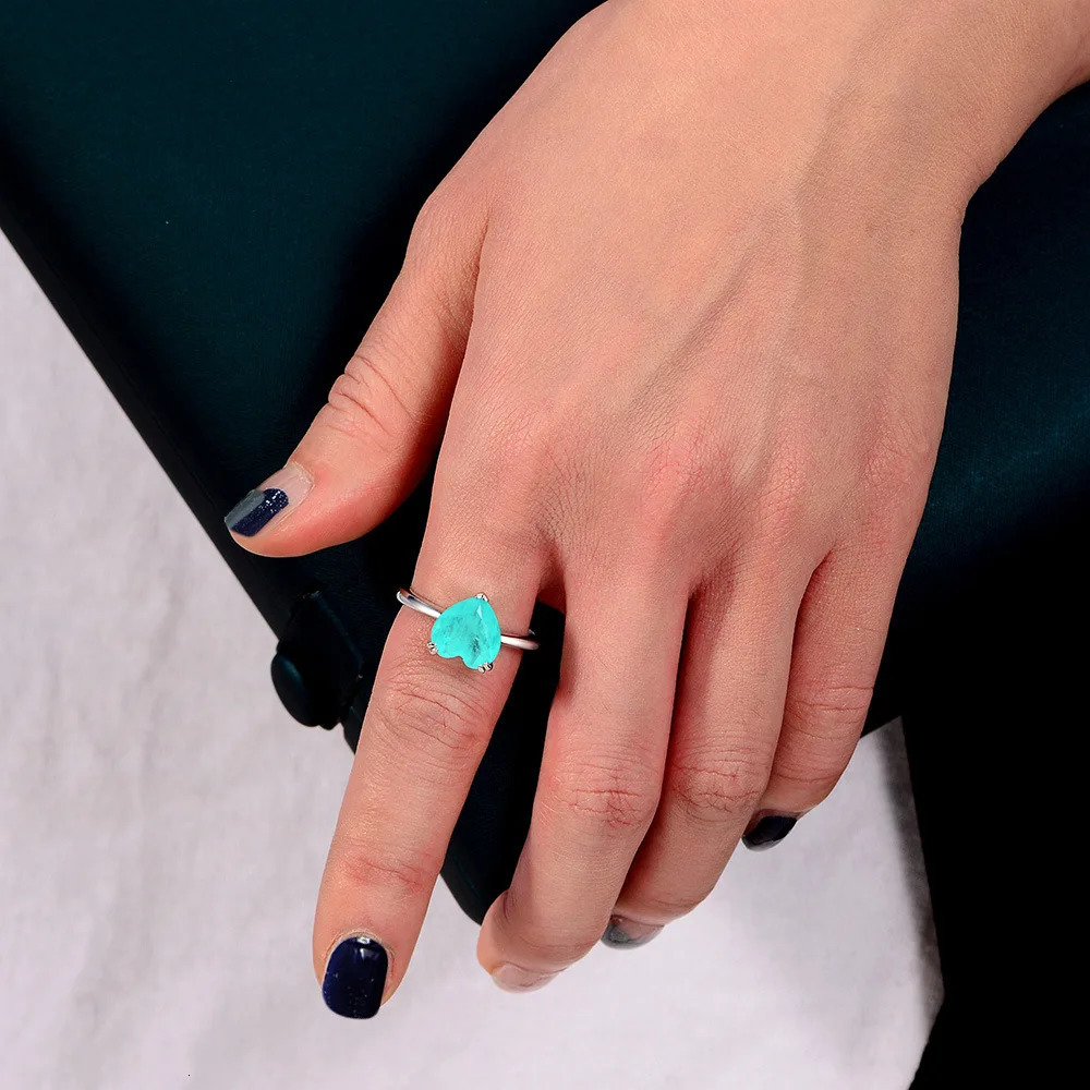 OEVAS 10x14mm Paraiba Tourmaline Gemstone Rings 925 Sterling Silver Sparkling High Carbon Diamond Ring For Women Wedding Jewelry 250627