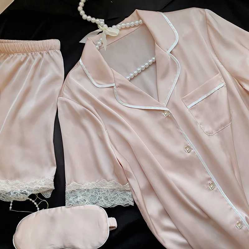 New Ice Silk Pajamas Womens Summer Simple Ins High Value Sweet Girl Short-Sleeved Pajamas Homewear Summer Womens Clothing l250627