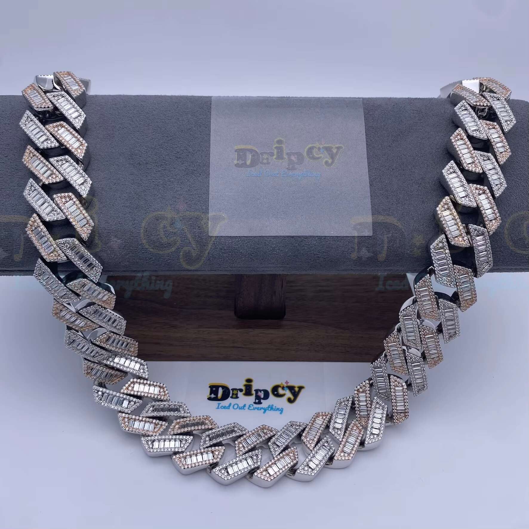 16MM Moissanite Vvs1 d Colour Cuban Link Chain Real Iced Necklace Hip Hop Pass Diamond Test