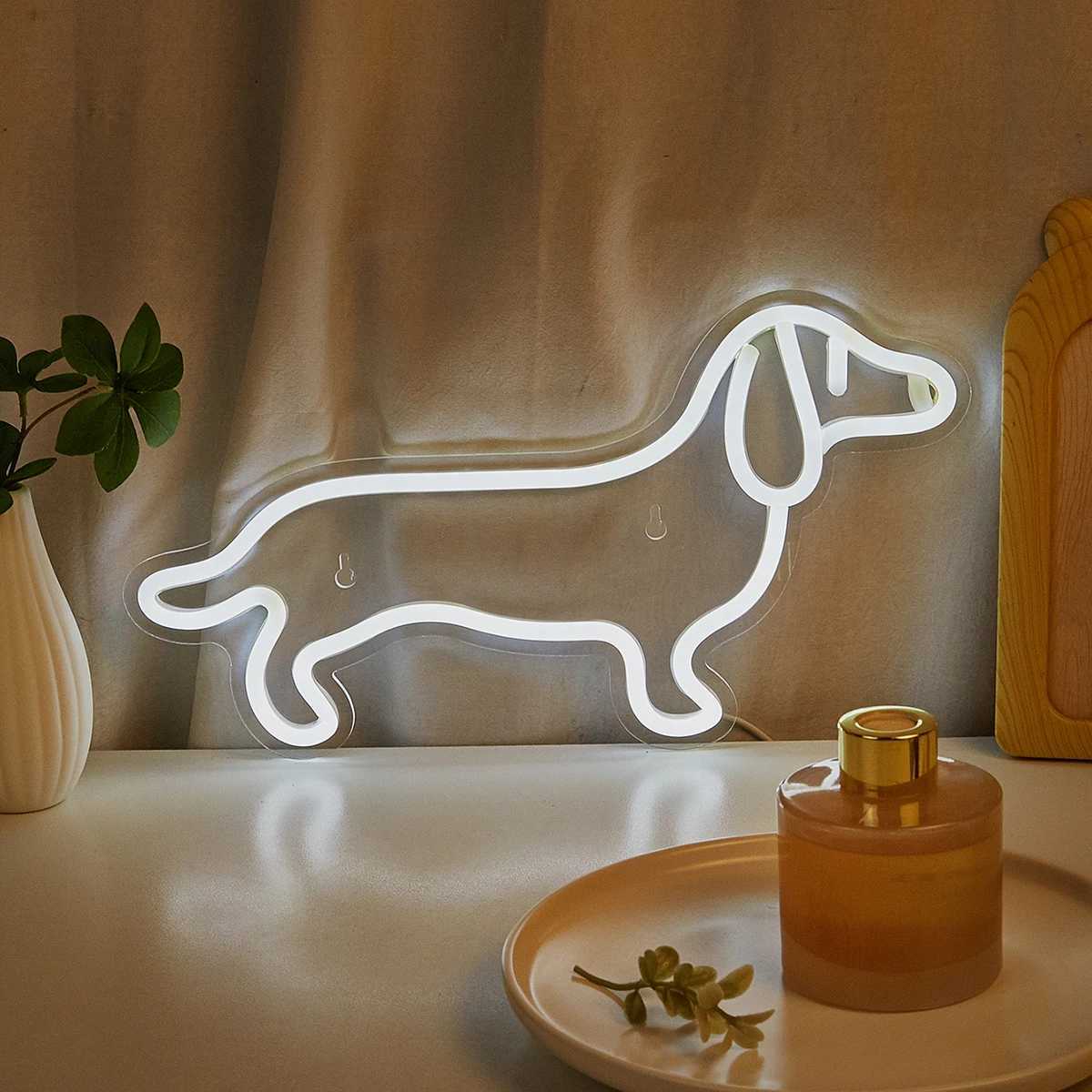 Chi-buy LED Neon Dog USB Powered Neon Signs Night Light 3D Wall Art Game Room Bedroom Living Room Decor Lamp SignsXJ250626