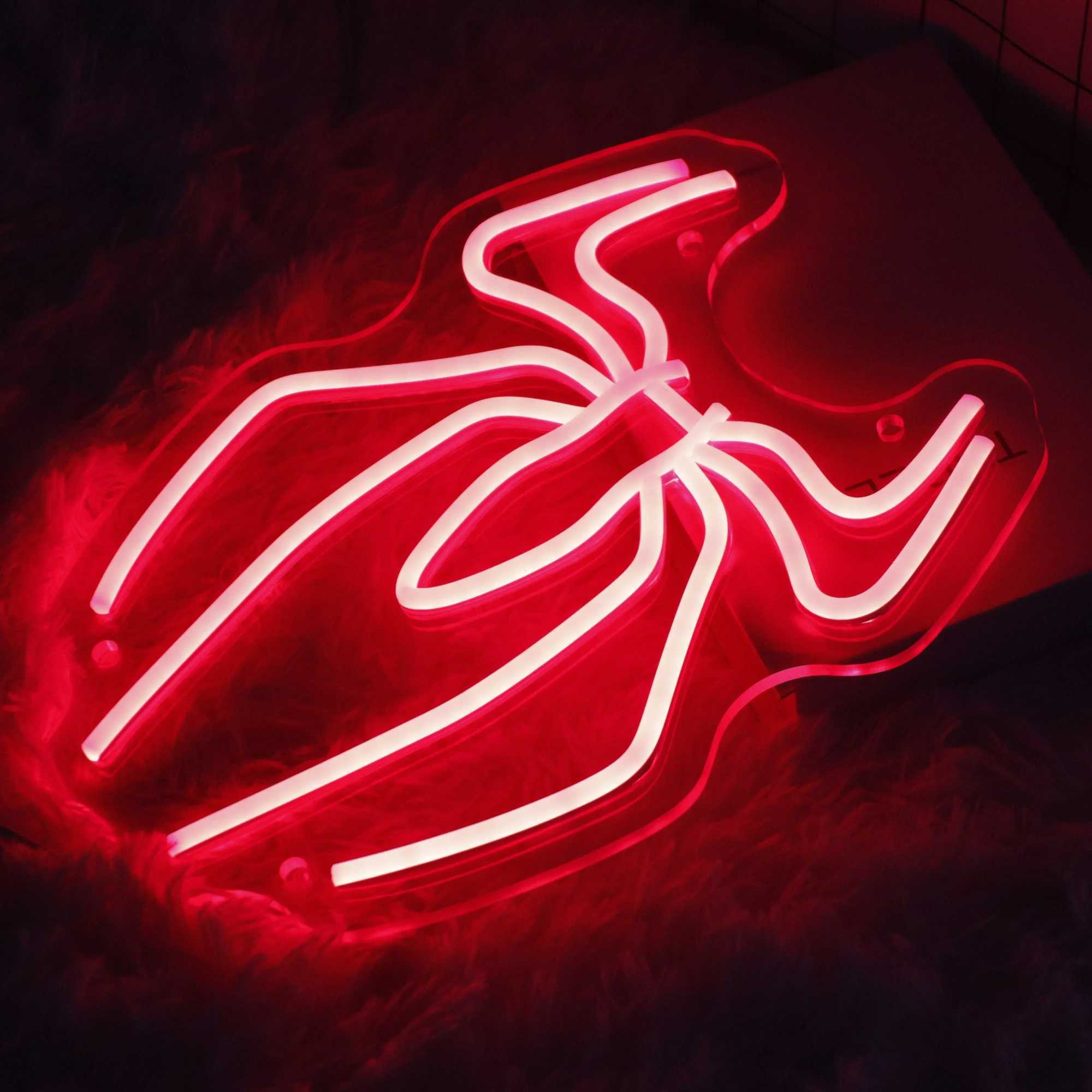 Spider Anime Neon Sign LED Light Up Sign Neon Signs for Game Room Man Cave Bar Kids Bedroom Wall Decor Fun Birthday Gift XJ250626