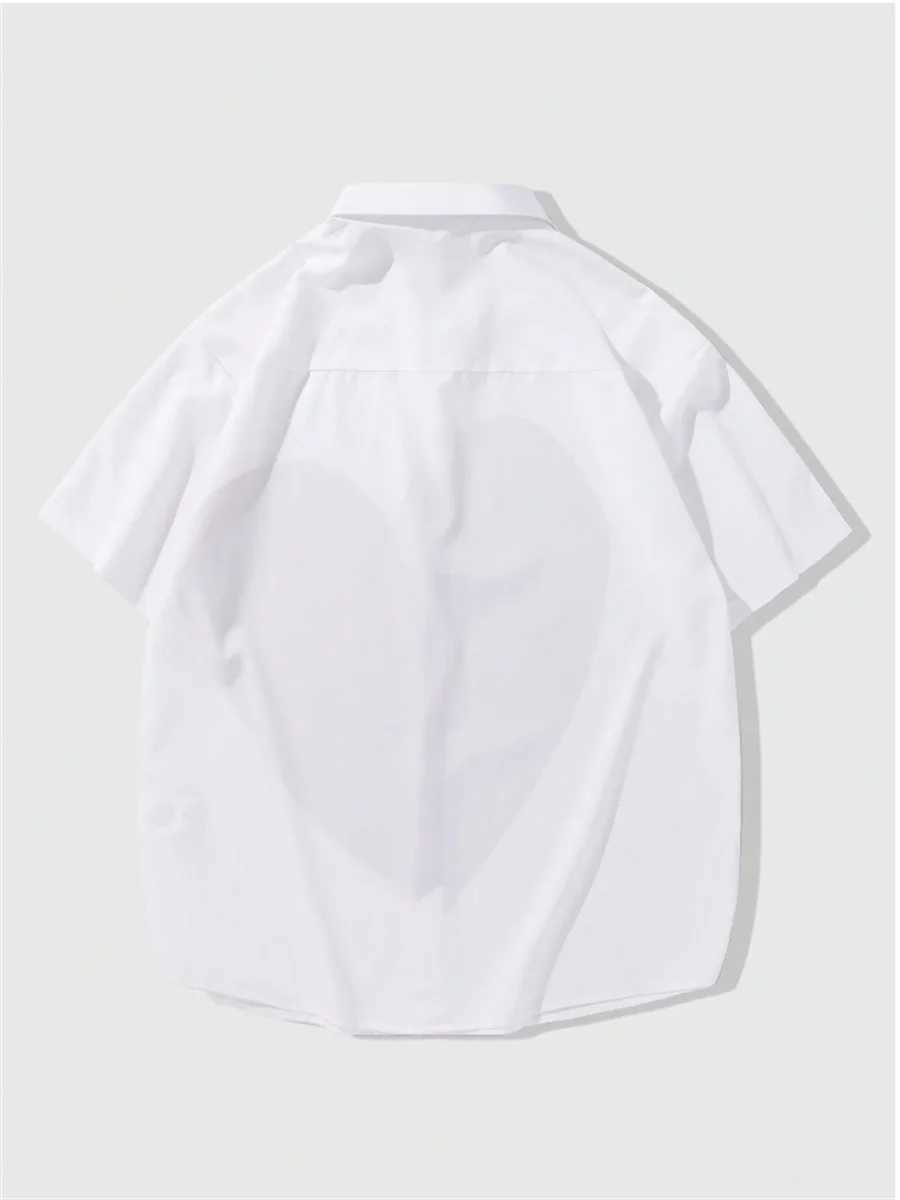 2025 Summer Shirt Men Hawaiian Men Short Sleeve Love Button Lapel Shirt Print Men Beach Travel Leisure Oversized S-5XL W250627