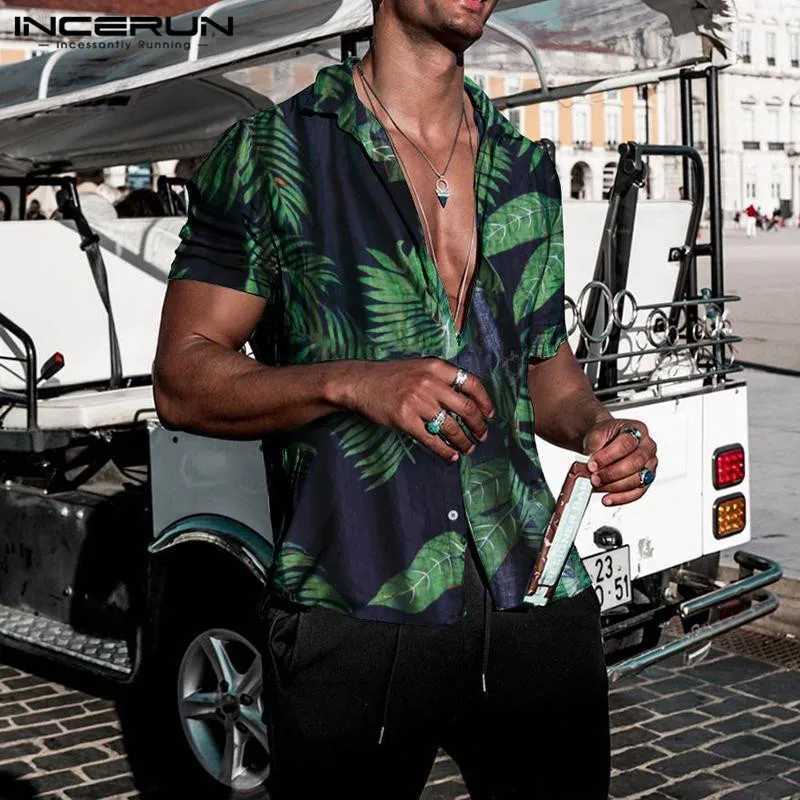 Summer Hawaiian Red Shirts Tropical Floral Men Tops Casual Shirt Short Sleeve Cotton Button Chemise Loose Vacation Beach W250627