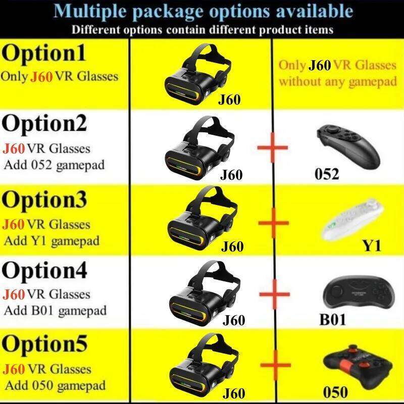Original J60 4K Wireless Virtual Reality VR Glasses Stereo 3D Videos Google Cardboard Box Headset Helmet for Smartphone Max 6.7