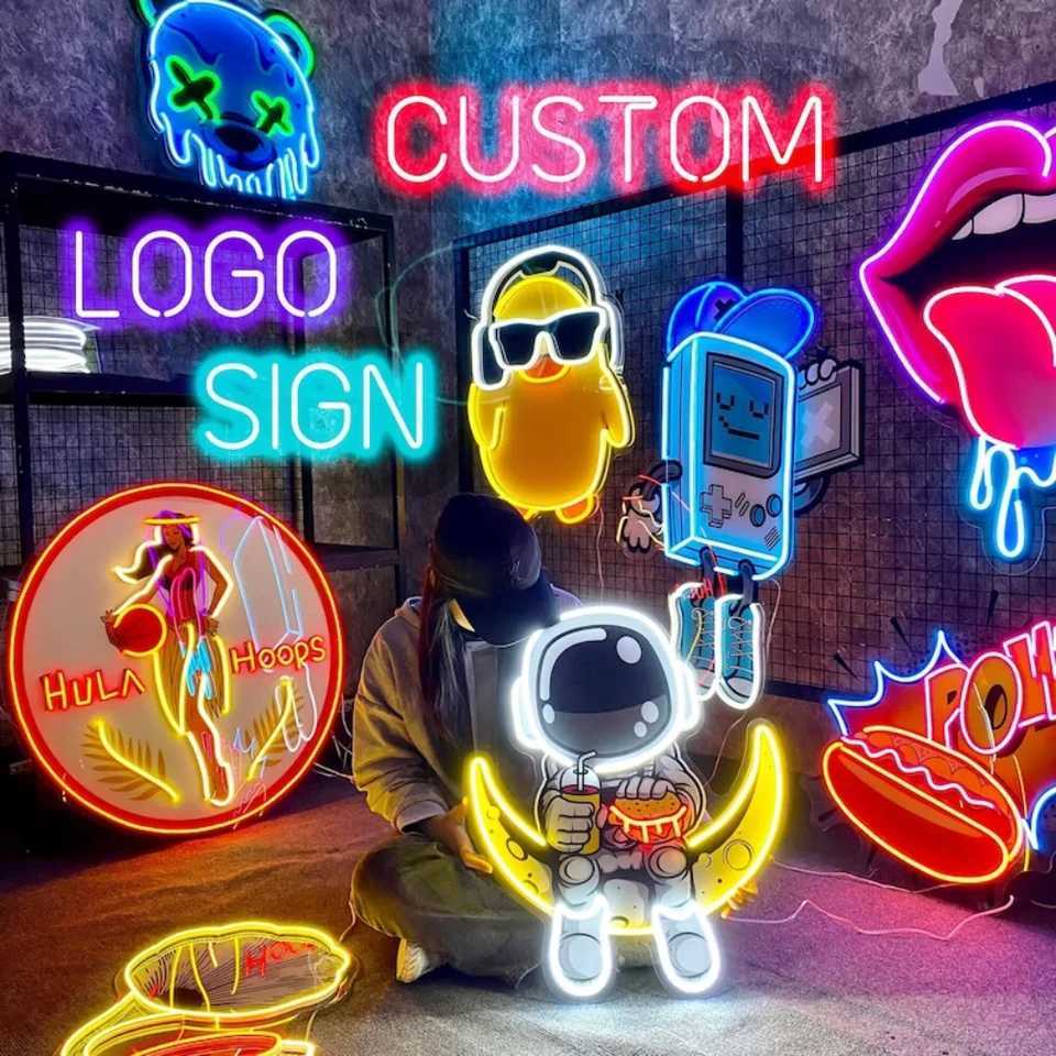 Custom Neon Sign Can UV Print Business Neon Letters For Wedding Home Decor Bar Japanese Anime Signage Used Indoor OutdoorXJ250626