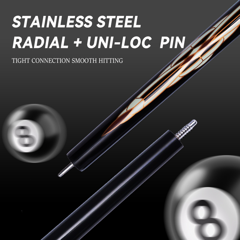 OKHEALING 3 PCS Break-Jump Cue 12.9mm Bakelite Tip Black Technology Carbon Fiber Shaft Butt 147cm 19~20oz Radial Pin Billiard Cue Pool Game Cues