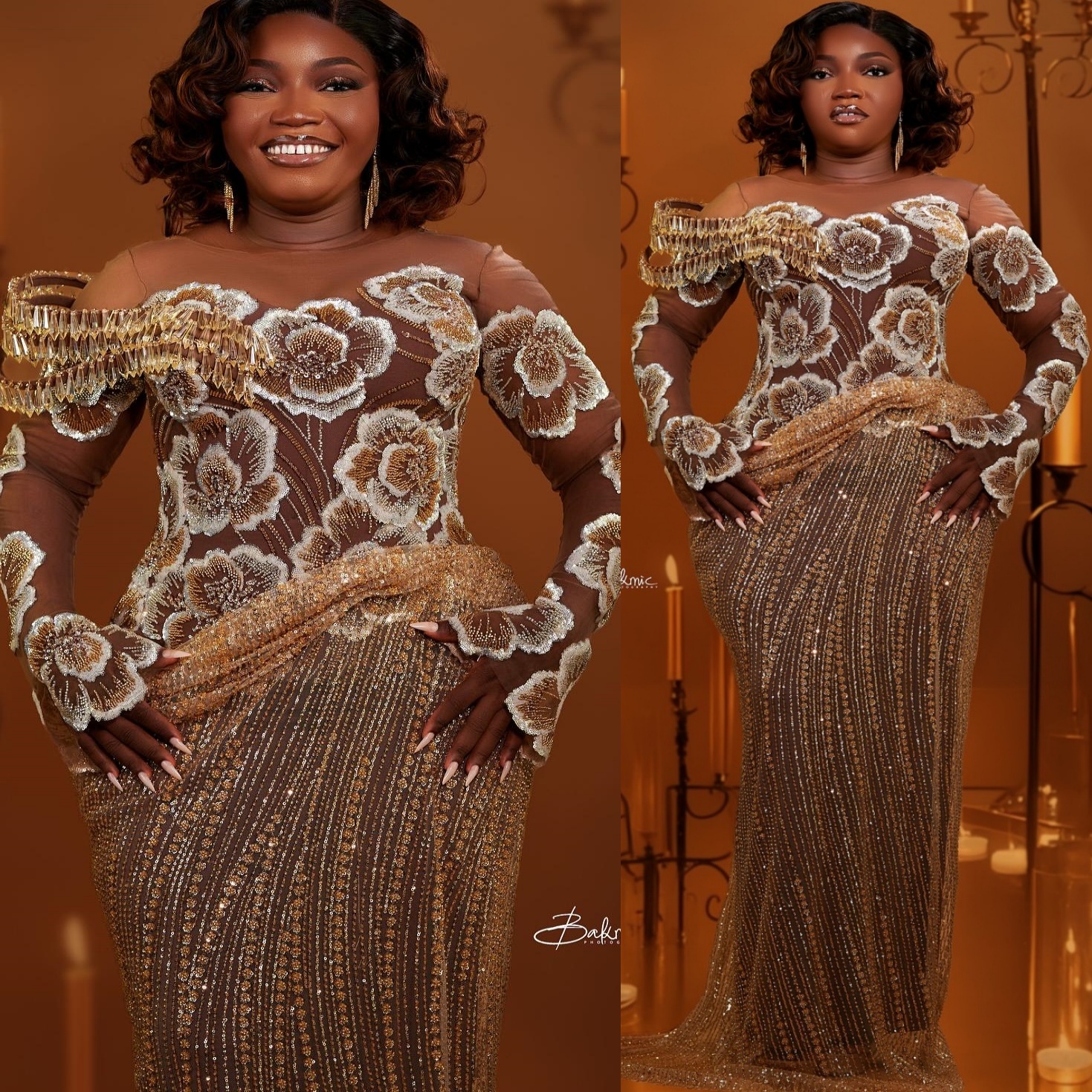Brown Mermaid Prom Dresses 2025 Illusion Crystals Embroidery Sequined Evening Formal Party Second Birthday Engagement Gowns Plus Size Dress For Specia