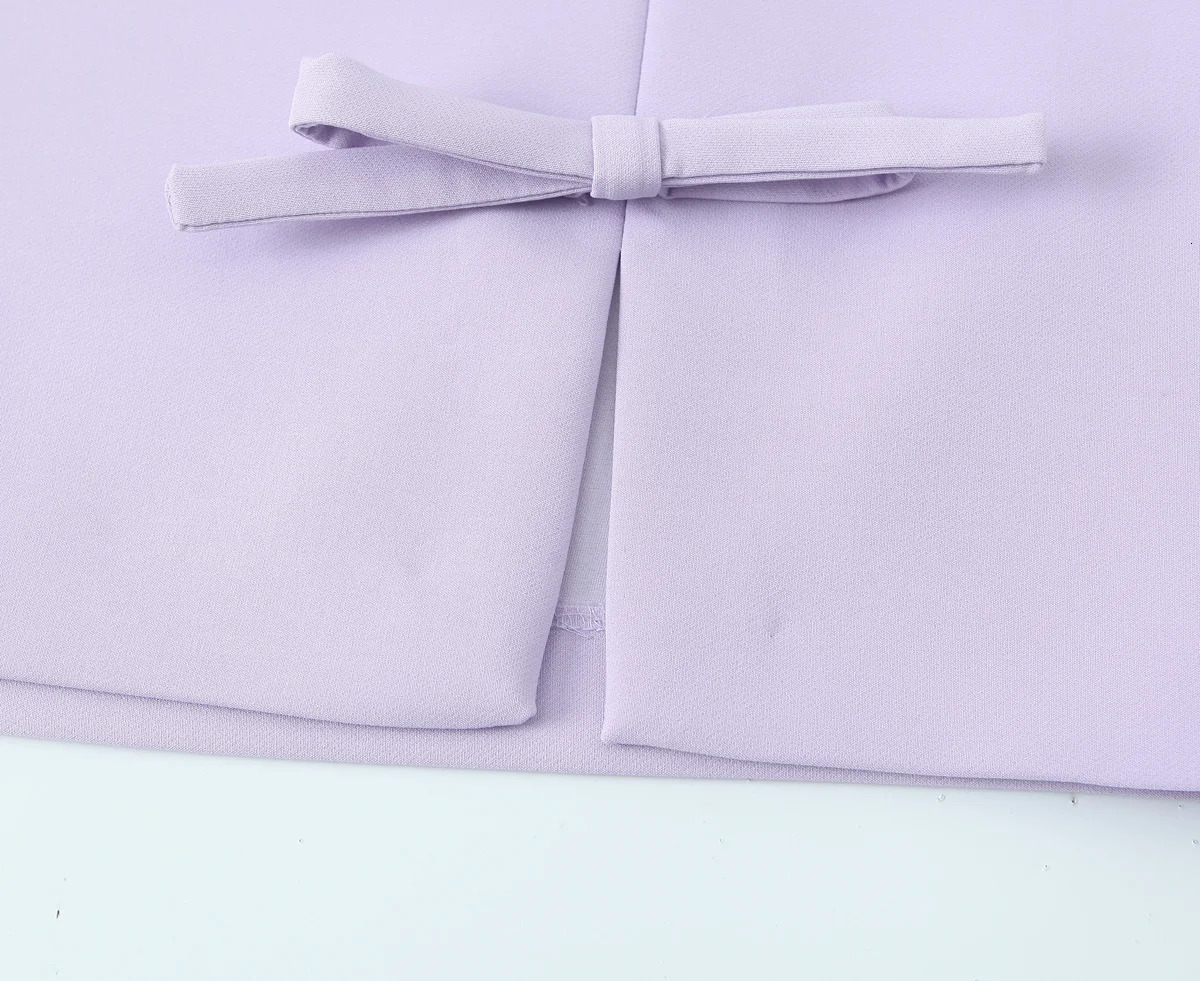 TELLHONEY Women Fashion Side Zipper Bow Decoration Mini Skirt Female Sexy Slim Fitting A Line Hem Slit Solid Skirts 250623 - view 6