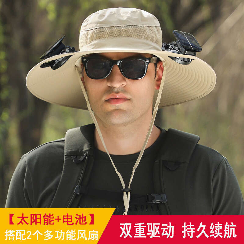 Long Battery Life Lithium Battery Fan Solar Charging High Wind Power Summer Sun Hat Fan Hat