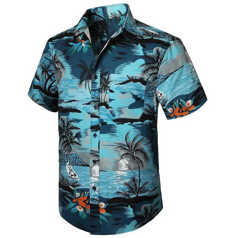 Tropical Floral Shirts for Men Clothing 3D Printing Hawaiian Vacation Shirt Short Sleeve y2k Tops Vintage Clothes Lapel Blouse W250627