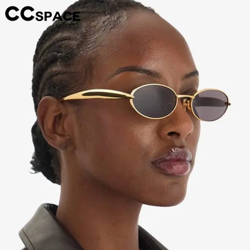 Classic Y2K Oval Small Frame Sunglasses Women Trendy Metal Round Sun Glasses For Ladies Fashion Driving Shades 250626