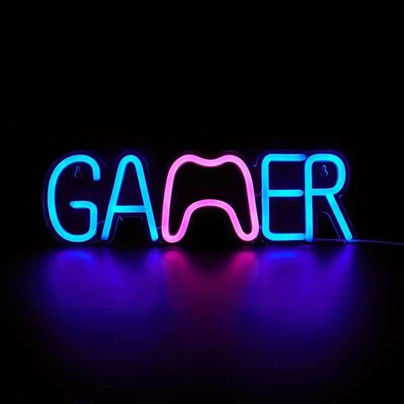 Gamepad Shaped LED Neon Sign for Gamer Room Decor Gaming Neon Sign for Boys Room Wall Decor USB Powered Gamer Gifts for TeensXJ250626