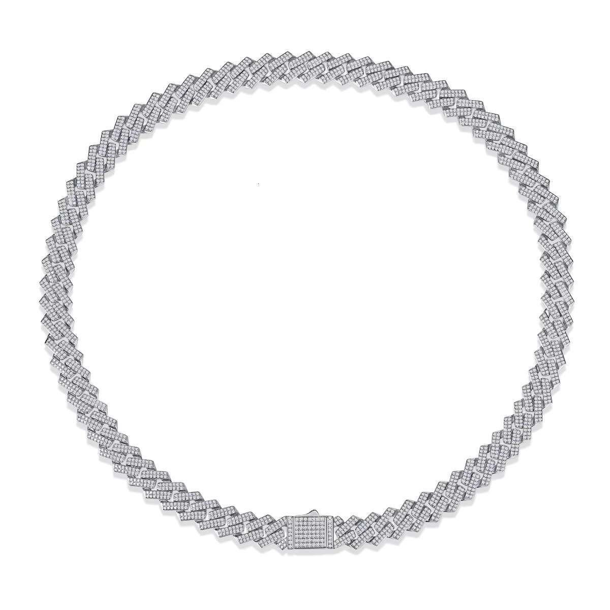 14MM Moissanite Cuban Necklace for Men - 925 Sterling Silver Jewelry Wholesale