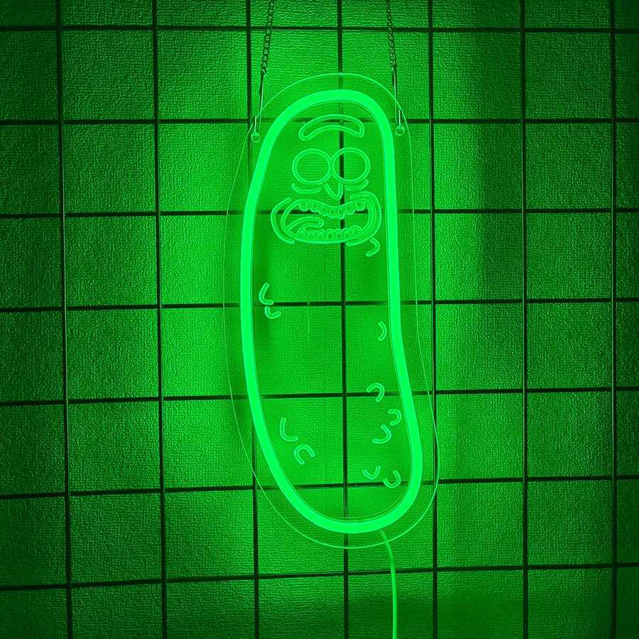 Neon Sign Anime Rick LED Neon Lights for Wall Decor Bomb LED Sign Anime Decor for Man Cave Bedroom Game Room Pickle Party XJ250626