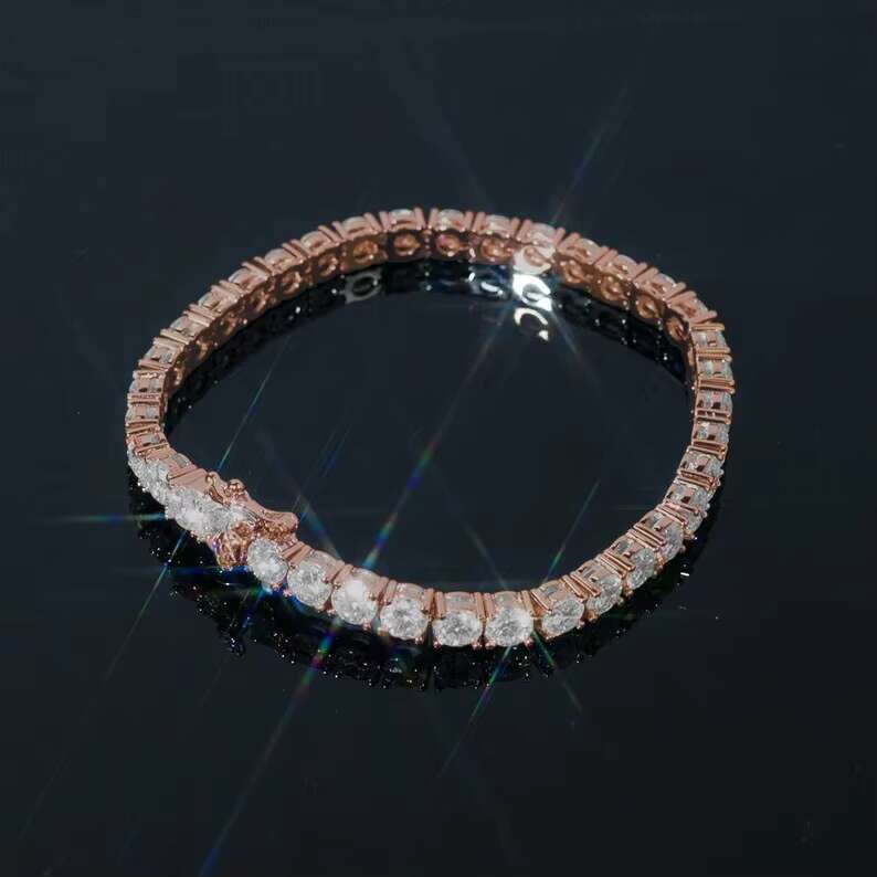 Premium Fashion Statement: Luxury Moissanite Tennis Chain by 925 Sterling Silver Ideal Gift Choice