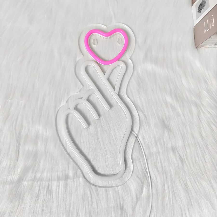 Hand-To-Hand Neon Sign LED Pink Love Icon USB Powered Switch Used for Bedroom Club Wedding Birthday Background Decor. XJ250626