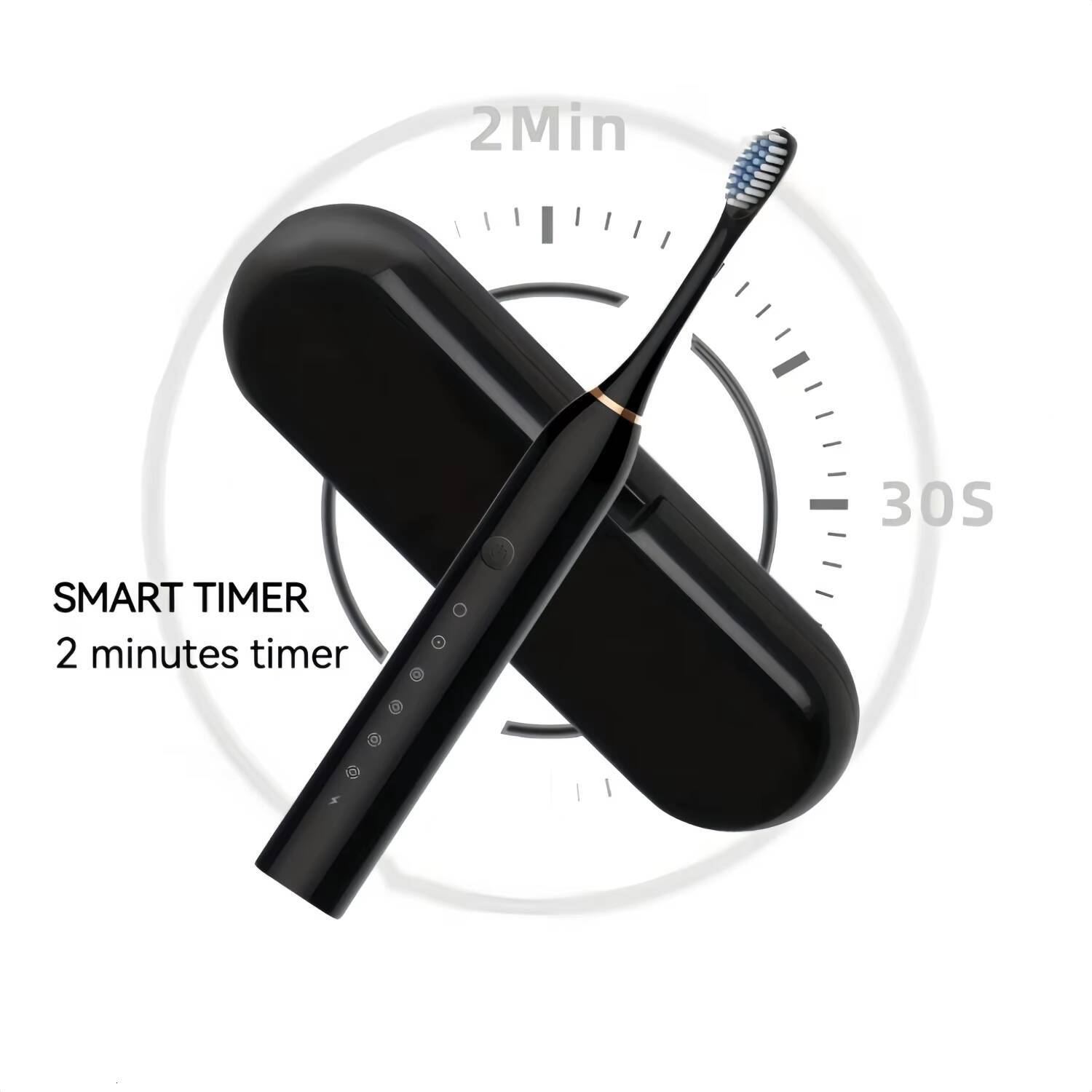 Electric Toothbrush Set, Comes 8 Brush Heads & Travel Case, 6 Modes with 2 Minutes Built in Smart Timer, Effective Teeth a
