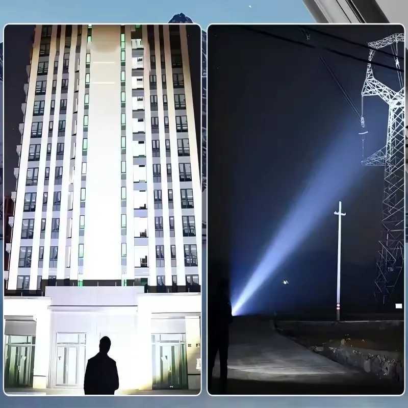 High Strong Power LED Flashlight Tactical Torch USB Rechargeable Zoom Emergency Lights For Outdoor Fishing Work Lighting Lamp W250701