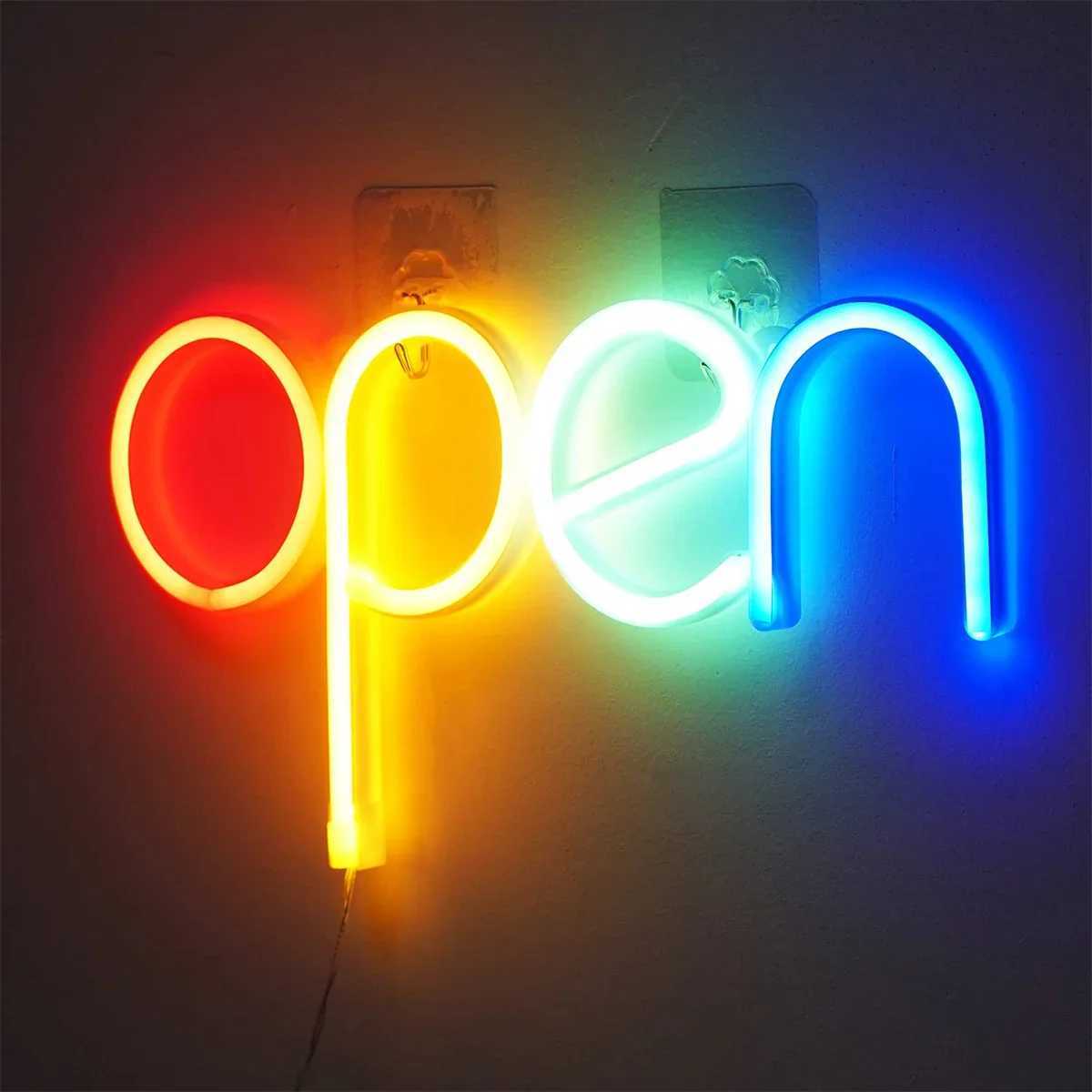Business Sign Open Neon Sign LED Night Light Hanging Window Shop Cafe Bar Restaurant Decoration Personalized Custom Neon LampXJ250626