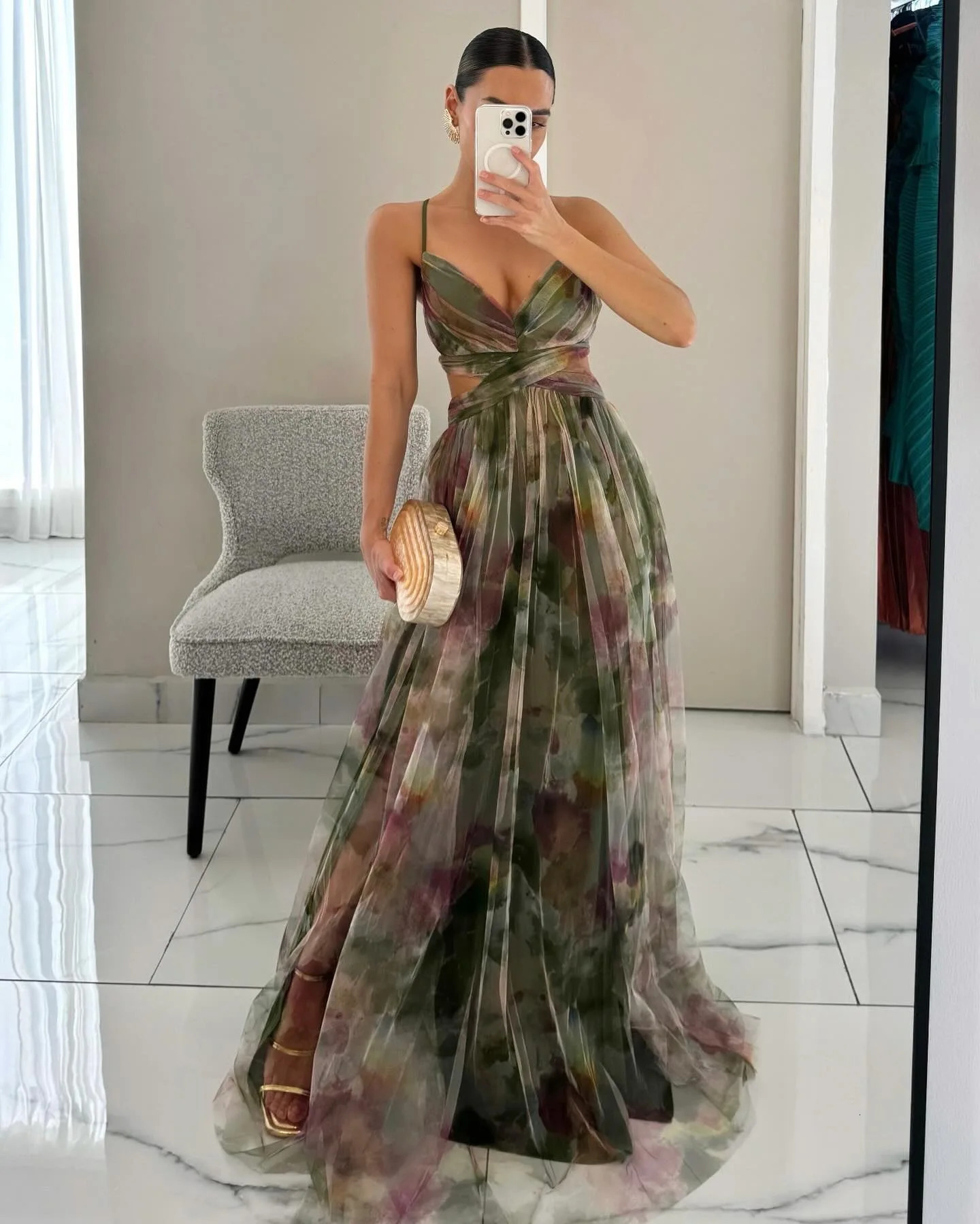 Hollow Fashion Loungewear Dress Women Summer Elegant Sleeveless V-Neck Party Dress Backless Lace-Up Simple Ladies Dress 250626