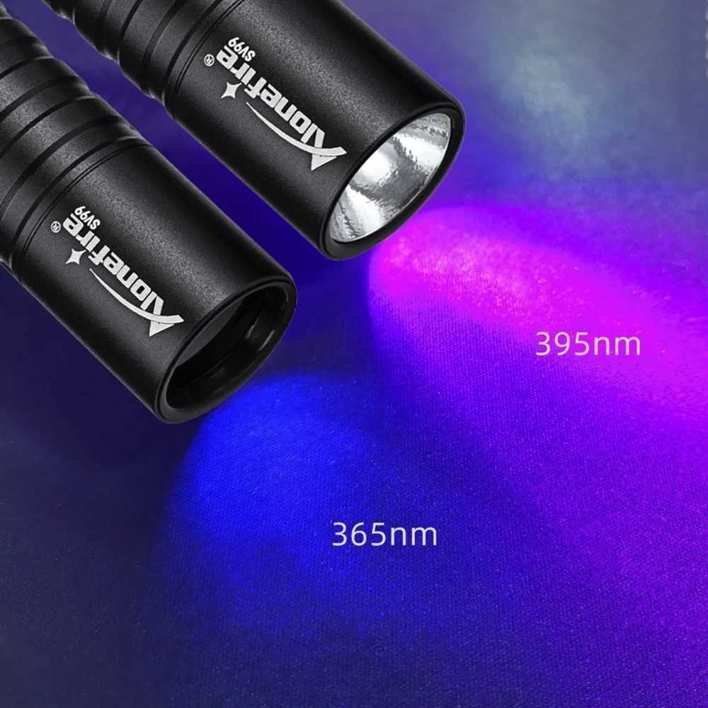 Mini 365 395nm UV Flashlight USB Rechargeable Blacklight Torch Cat Dog Urine Tinea Marker Money Ore Scorpion Leakage Check Lamp W250701