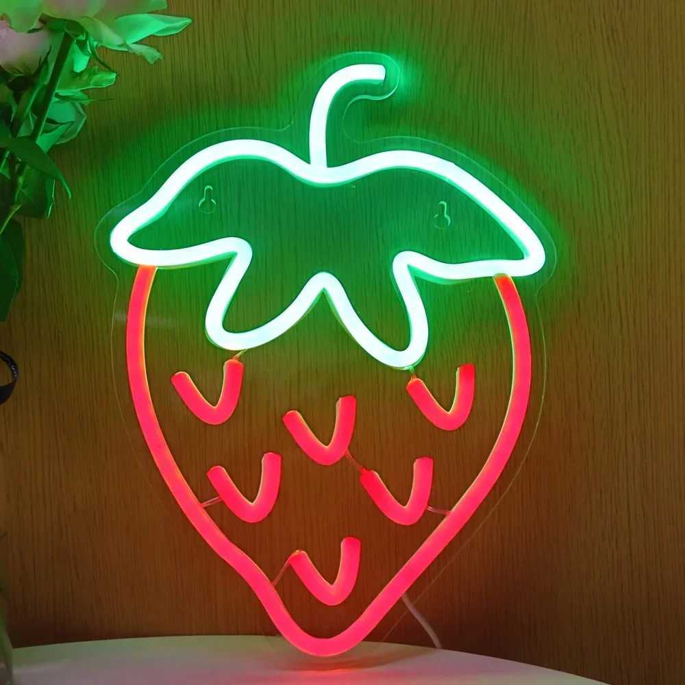 1pc Strawberry Wall LED Neon Sign Light For Wall Party Decoration 11.61*8.66 XJ250626