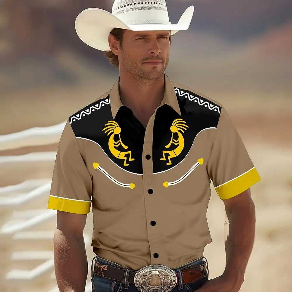 Floral Western Style Tribal Hawaiian Shirts 3D Print Mens Summer Loose Beach Oversize Short-sleeved Top Mens Shirts For Boys W250627