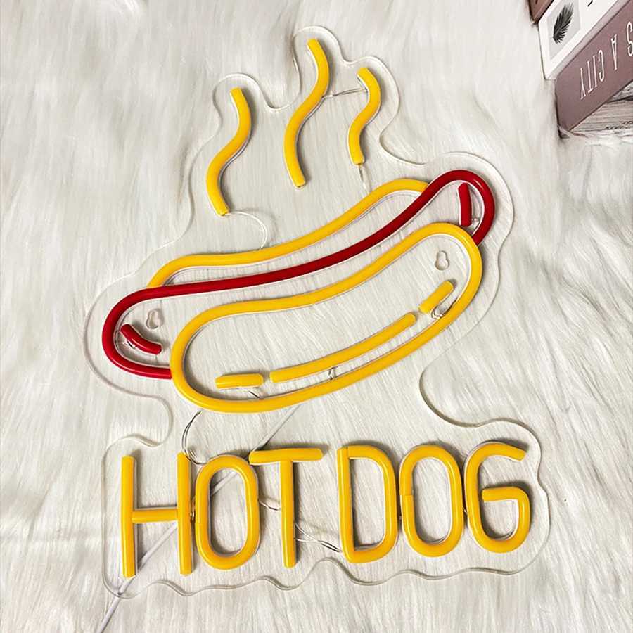 Hot Dog Neon Sign LED Business Signboard USB Power Supply Used for Wall Decoration of Fast Food Restaurants and Restaurants. XJ250626
