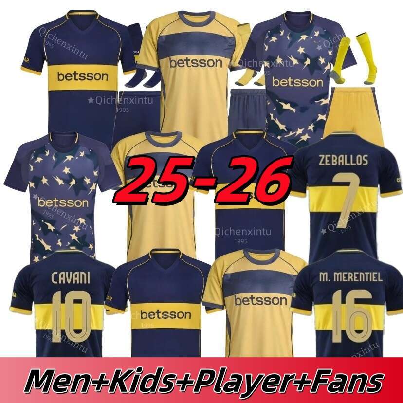 25 26 BoCa JuNiOrs soccer Jerseys CUp CAVANI GIMENEZ M.MERENTIEL ZENON AGUIRRE BLONDEL LEMA ZEBALLOS Goalkeeper 2025 2026 Men kids kits football shirts
