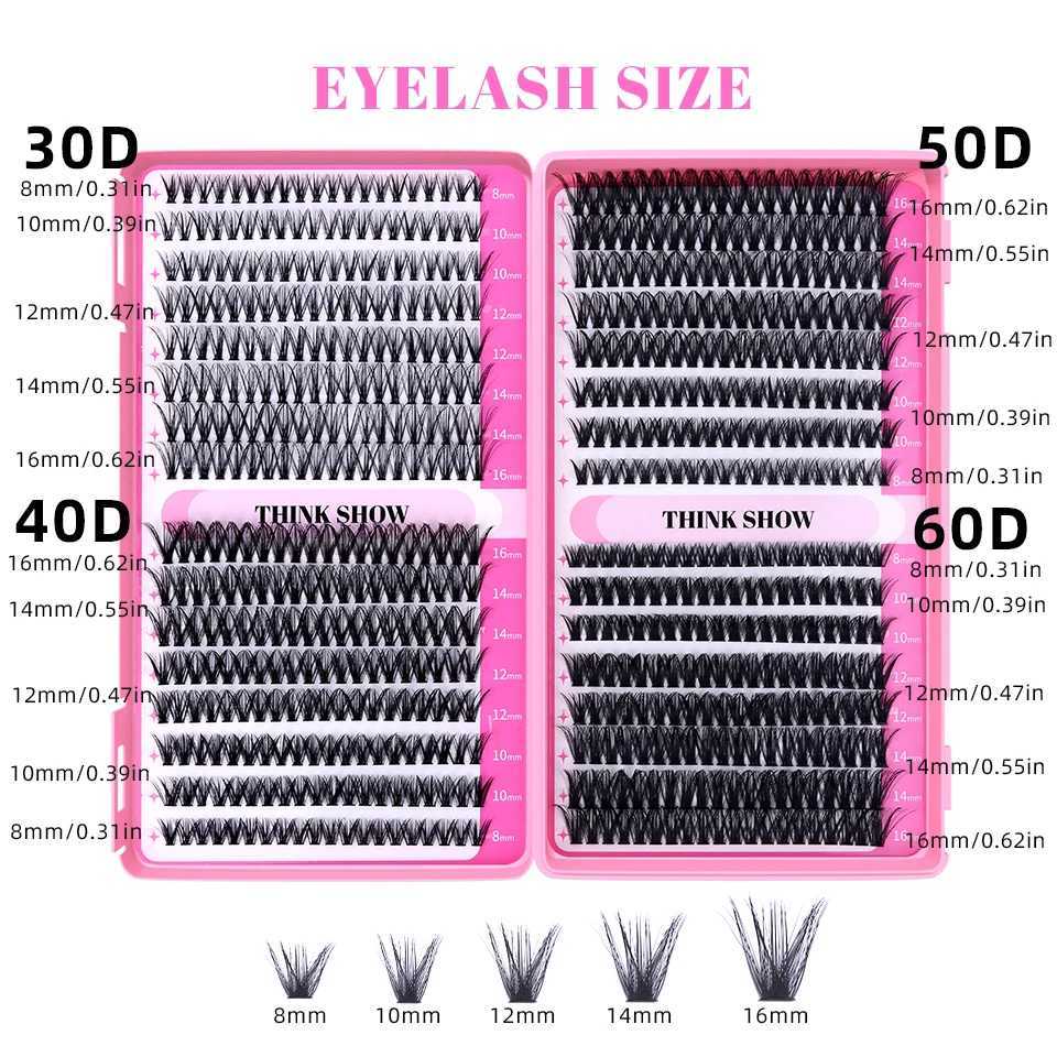THINKSHOW DIY Lash Extension Kit Bireficial Lashes Cluster Mix Eyelashes Full Set Lashes Kit with Lash Bond and Seal At Home W250627
