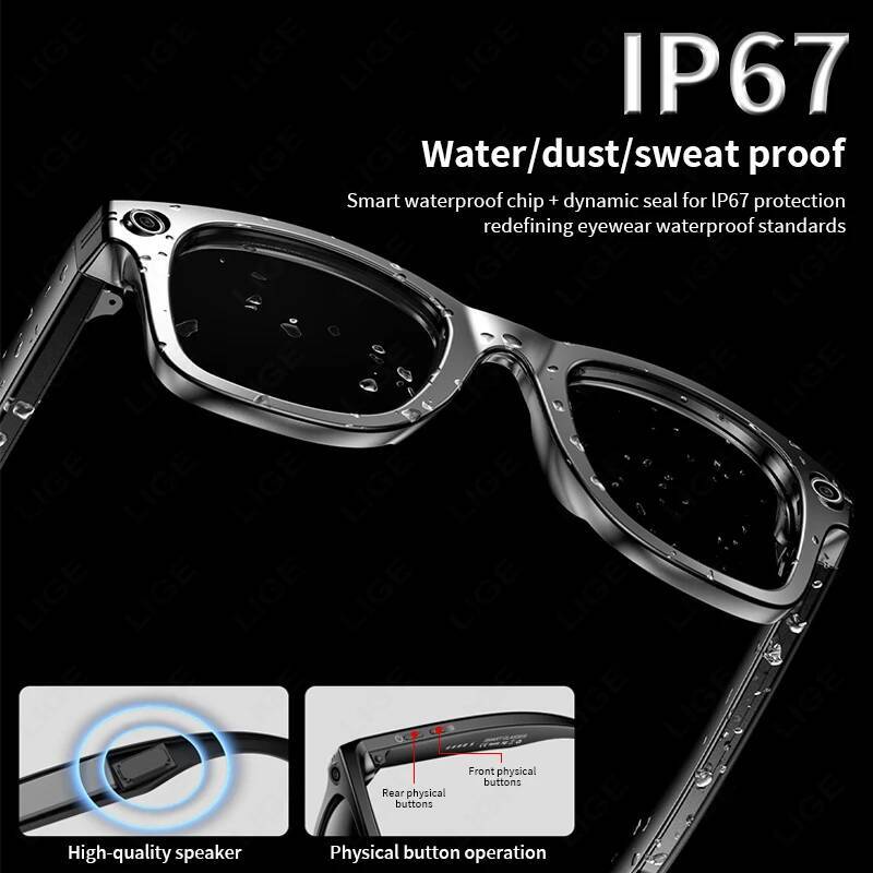 Smart Recording Videos AI Photo Recognition Answer Translation 260Mah Large Battery Ip65 Waterproof Bluetooth Glasses