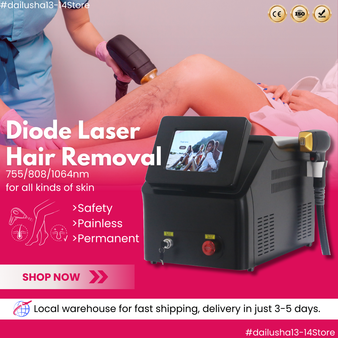 Super Energy Density Diode Laser 755 808 1064nm Multi Wavelengths Hair Removal Machine Cooling Head Painless Laser Epilator