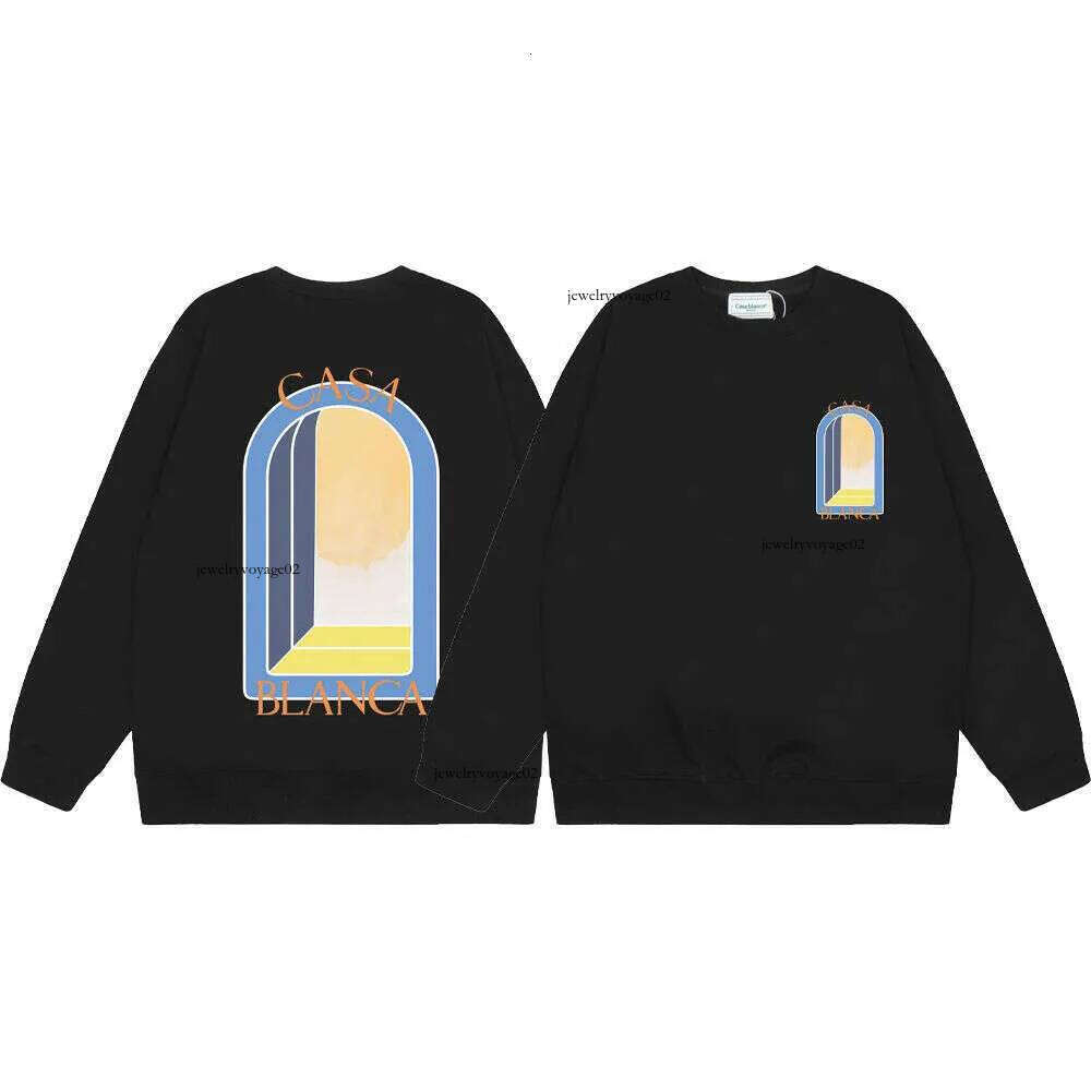 Casas Blanco Hoodie Designer Casablancaly Hoodie For Mens Cross Border Trendy Brand Letter Painted Print Looped Round Neck Designers Casas Blanca Hoodie Fe7