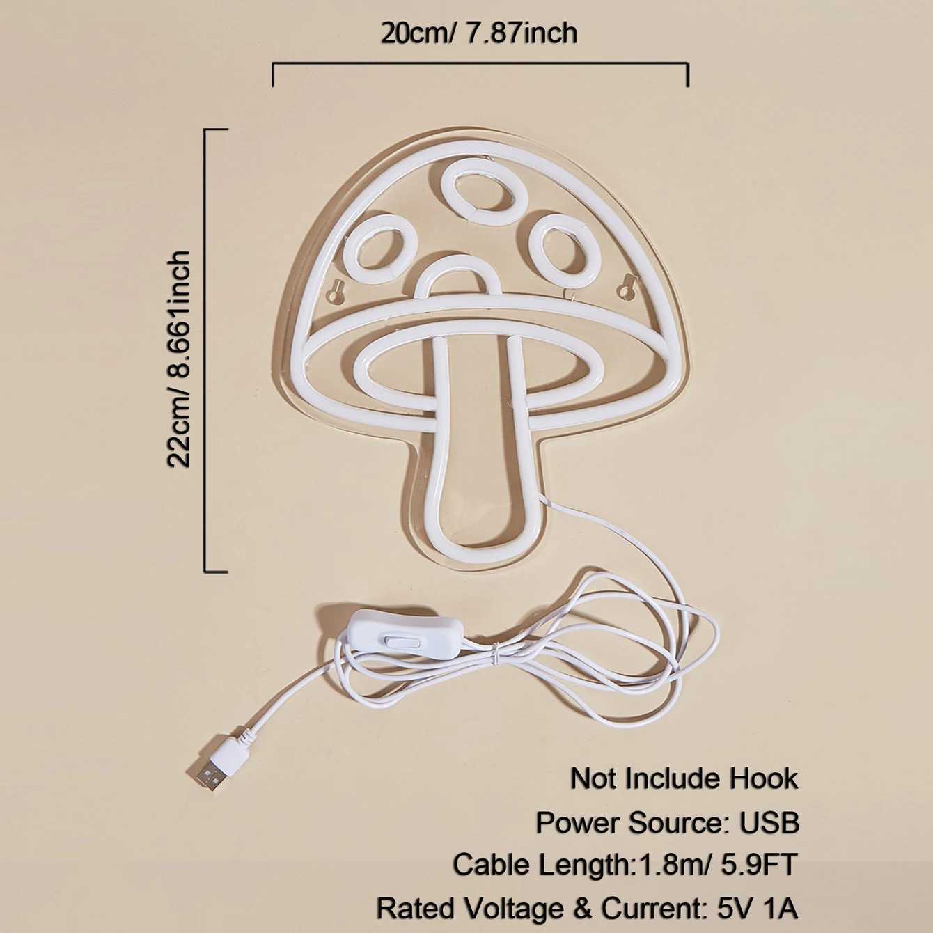 Chi-buy LED Neon Mushroom USB Powered Neon Signs Decor Lamp Signs Birthday Gift Wall Art For Bedroom Room Bar Shop XJ250626