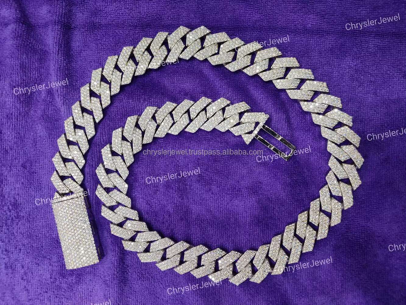 16 MM 20 Inches Premium Quality Latest Design Hip Hop Moissanite Diamond Cuban Link Chain Cuban Link Chain for Women Mens