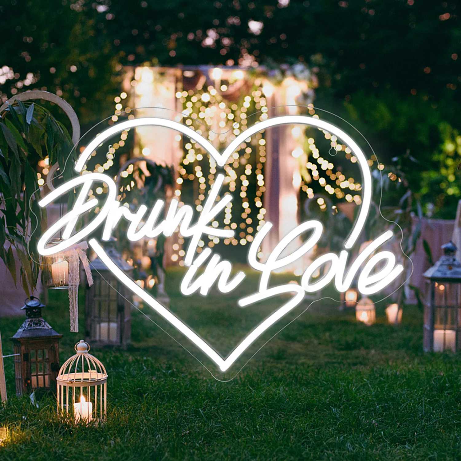 Drunk in Love Neon Light Art Sign for Wedding Neon Sign Wall Decor Gift Bar Party Engagement Bedroom Home 5V USB Powered Neon XJ250626