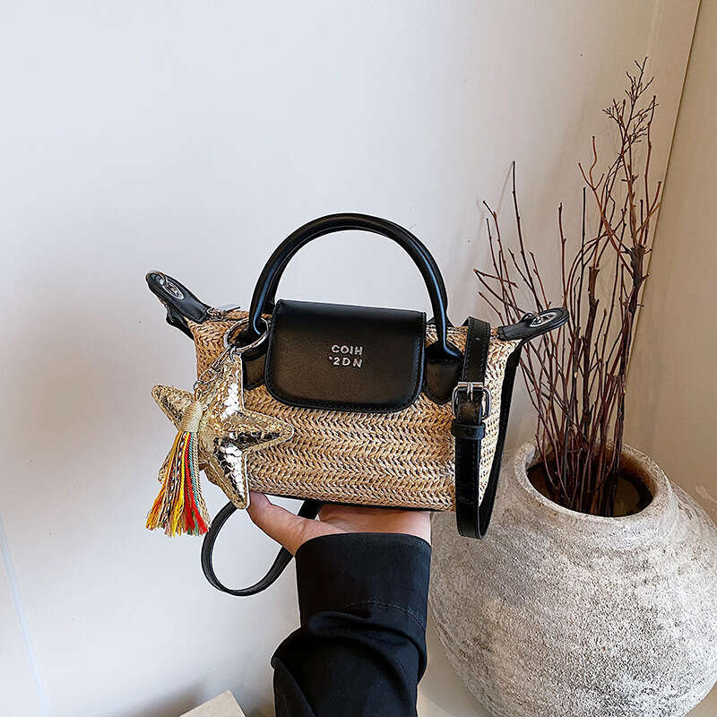 Designer Women's Bag Rainbow Grass Woven Women's Handbag New Fashionable Casual Dumpling Multi Functional Single Shoulder Crossbody Bag Ligh