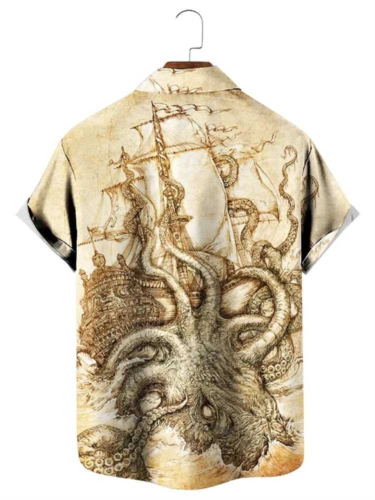 2024 new mens shirt 3D print short-sleeved shirt Hawaiian shirt fashion casual 6xl comfortable breathable fabric W250627