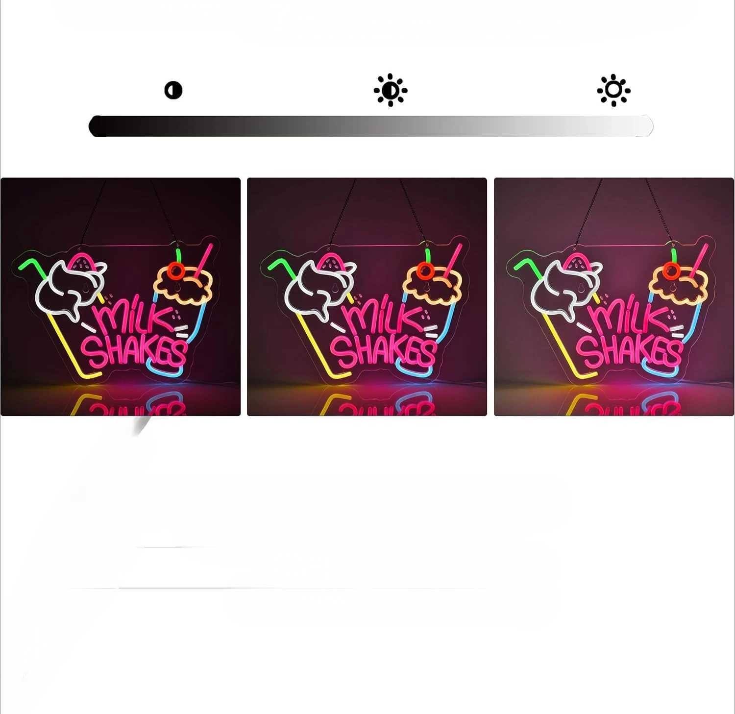 Milk Shakes Neon Sign LED Neon Lights Sign for Wall Art Decor for Food Drink Ice Cream Shop Frozen Yogurt Bar Bubble Tea StoreXJ250626